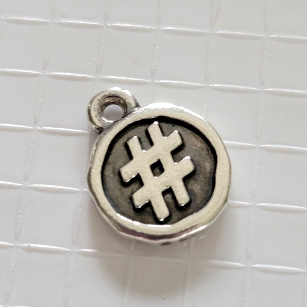 Hashtag charm by James Avery. Sterling silver.